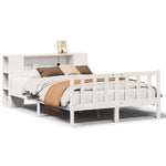 ZNTS Bookcase Bed without Mattress White 120x200 cm Solid Wood Pine 3321656