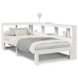 Bookcase Bed without Mattress White 100x200 cm Solid Wood Pine 3324389