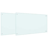 Kitchen Backsplash 2 pcs White 100 x 60 cm Tempered Glass 3415424