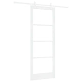 Sliding Door White 83 x 211 cm Solid Pine Wood and Glass 3332224