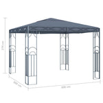 ZNTS Gazebo with LED String Lights 300x300 cm Anthracite 3070339