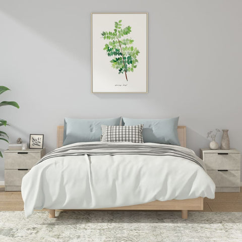 Bedside Cabinets 2 pcs Concrete Grey Engineered Wood 811223