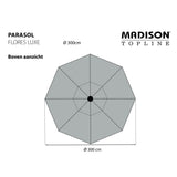 ZNTS Madison Garden Parasol Flores Luxe 300 cm Round Ecru 418779