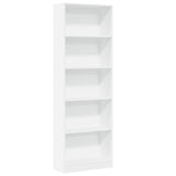 Bookcase White 60x24x176 cm Engineered Wood 857821