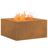 Fire Pit Brown 60 x 60 x 30 cm Weathering Steel 858919