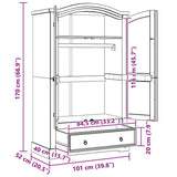 Wardrobe CORONA White 101 x 52 x 170 cm Solid Pine Wood 42021192
