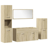 ZNTS 4 Piece Bathroom Furniture Set Sonoma Oak Engineered Wood 3324991