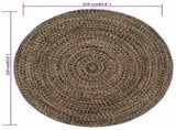Handmade Rug Jute Black and Brown 210 cm 343621