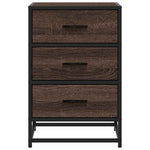 ZNTS Bedside Cabinet Brown Oak 40x34.5x60 cm Engineered Wood and Metal 848723