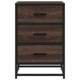 ZNTS Bedside Cabinet Brown Oak 40x34.5x60 cm Engineered Wood and Metal 848723