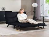 4-in-1 Velvet-Feel Double Sofa Bed, with Pillows - Black T3398P344492