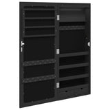 Mirror Jewellery Cabinet with LED Lights Wall Mounted Black 353233