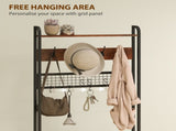 5-In-1 Industrial-Style Hallway Tree - Brown/Black T3398P377979