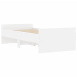 Bed Frame White Engineered wood, Plywood Single Bed Frame 3207371