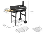 Charcoal BBQ, with Thermometer, Shelves and Wheels T3398P314719