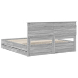 Bed Frame with Drawer Grey Sonoma 180 x 200 cm Engineer Wood 3410161