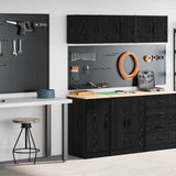 Garage Cabinets 2 pcs Black Engineered Wood 3328297