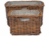 Firewood Basket 2 pcs Brown Lacak Rattan 42020972