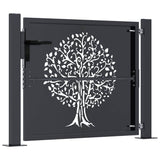 Garden Gate Anthracite 100x100 cm Steel Tree Design 153155