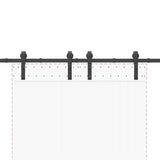 Sliding Door Hardware Kit 200 cm Steel Black 4009745