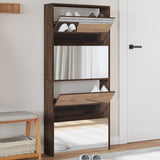 Shoe Cabinet with Mirror 4-Layer Brown Oak 63x17x134 cm 3228279