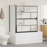 Bath Shower Screen Black and Transparent 116 x 68 x 128 cm 42018558