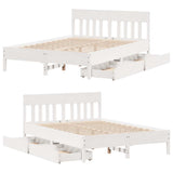 Bed Frame without Mattress White 150x200 cm King Size Solid Wood Pine 3301864