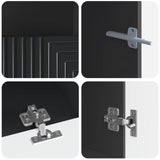 3 Piece LED TV Cabinet Black Engineered Wood 3416676