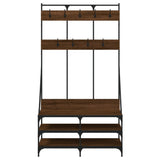 Clothes Rack with Shoe Storage Brown Oak 100x40x184 cm 837841
