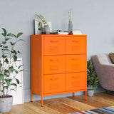 Drawer Cabinet Orange Steel Medium Drawer Cabinet Rectangular 336147
