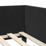 Corner Bed Frame with Headboard Black 80 cm x 200 cm Velvet 42016139