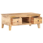 ZNTS Coffee Table 100x55x40 cm Rough Mango Wood 320236