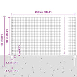 Fence and Post Grey 1.2 x 25 m Steel 3336098