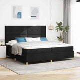 Box Spring Bed with Headboard Black 200 x 200 cm Fabric 3339646