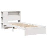 Bookcase Bed without Mattress White 75x190cm Small Single Solid Wood Pine 3322370