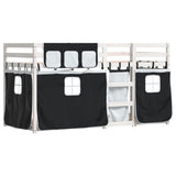 Bunk Bed without Mattress White&Black 80x200 cm Solid Wood Pine 3283901