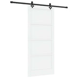 Sliding Door White and Black 93 x 211 cm Solid Pine Wood 3333545