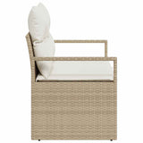 Garden Sofa with Cushion Beige 120 x 62 x 69cm Poly Rattan 42006766