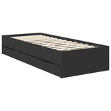 Bed Frame with Drawer Black 75 x 190 cm Engineer Wood 3413055