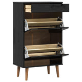 Shoe Cabinet MOLDE 59.5 x 35 x 103 cm Solid Pine Wood Black 42020941