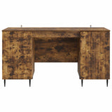 Desk with Shelf Smoked Oak 142.5 x 50 x 75 cm Engineered Wood 3414590