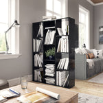 ZNTS Room Divider/Book Cabinet High Gloss Black 100x24x140 cm Engineered Wood 800448