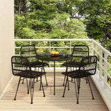 Garden Dining Set Black Steel Medium Durable Garden Dining Set 3157844