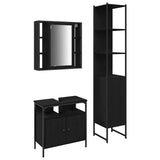Bathroom Furniture Set 3 pcs Black Oak Engineered Wood 3334395