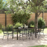 Garden Dining Set 7 pcs Black Poly Rattan 3380894