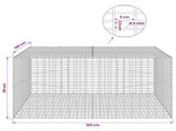 Gabion with 5 mm Wire and 5x2.5 cm Mesh 100x100x50 cm 3463844