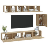 6 Piece TV Cabinet Set Sonoma Oak Engineered Wood 3114616