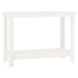Work Bench White 110x50x80 cm Solid Wood Pine 822502