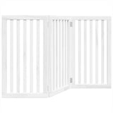 Dog Gate Foldable 3 Panels White 150 cm Poplar Wood 352246