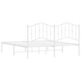 Metal Bed Frame without Mattress with Headboard White 180x200cm 373842